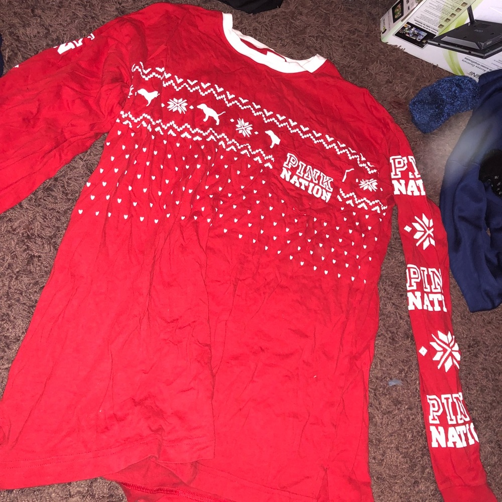 PINK Christmas themed sweater